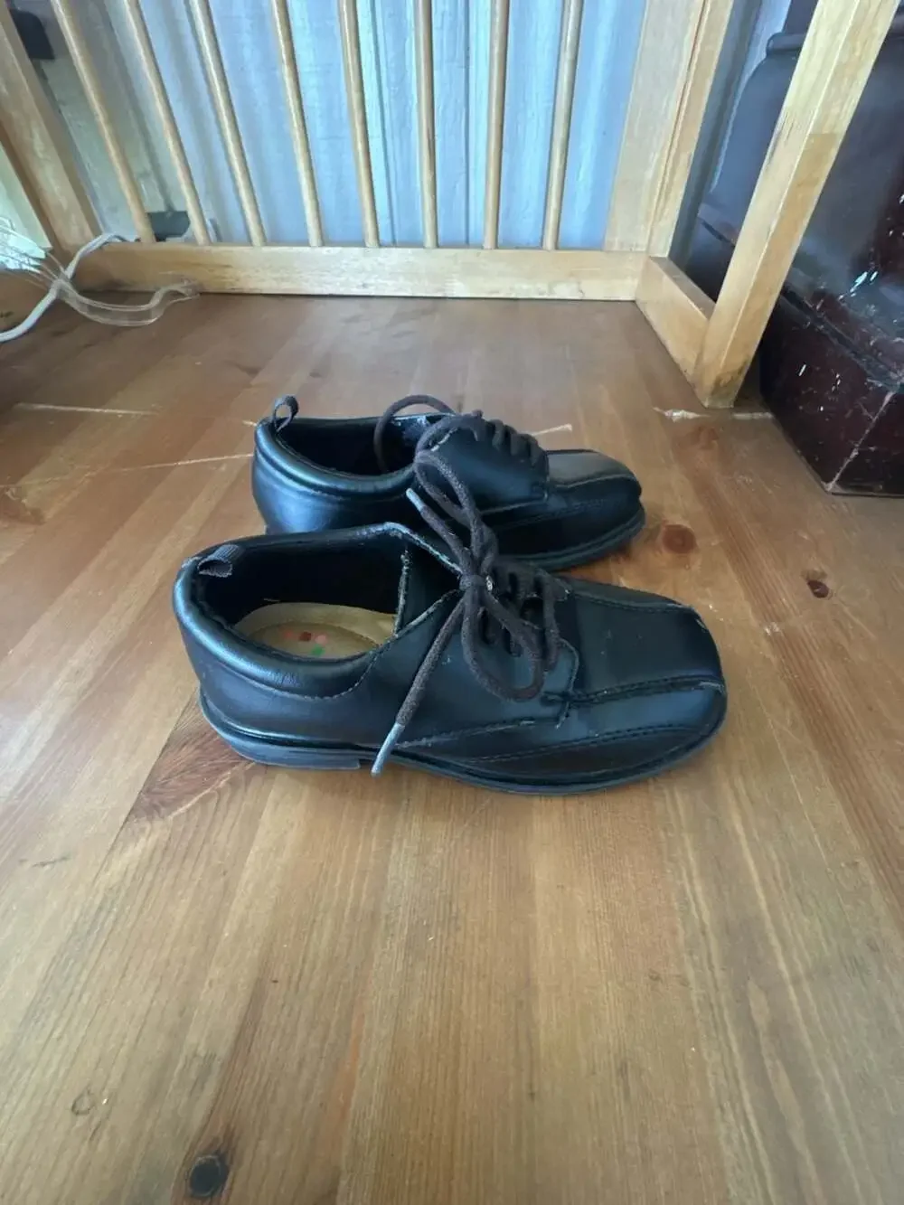 Healthtex Black Lace-Up Youth Boy Dress Shoes